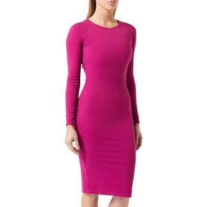 SIVENE Damesjurk met lange mouwen midi 11127260-SI02, fuchsia, M/L, jurk met lange mouwen midi, M/L