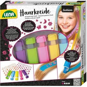 Lena Fashion Haarkrijt Set met 5 kleuren en 126 haartatoeages 42536.