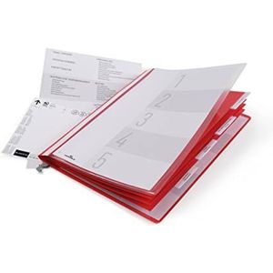 Durable Personeelhechter met voorblad en tabs, 5 onderverdelingen, incl. hangrail, 5 stuks, rood, 255503