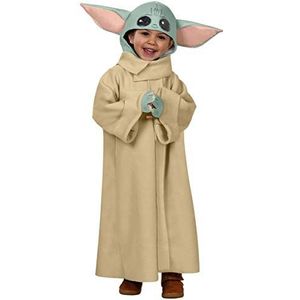 RUBIES - Officieel Star Wars – kostuum voor baby's Yoda – maat 4-6 jaar – kostuum voor kinderen met een lange fleecejas, schuimrubberen handen en een bivakmuts met gevoerde oren