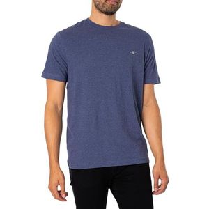 GANT Reg Shield Ss T-shirt voor heren, Dark Jeansblue Melange, XL