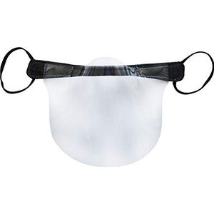 Nuna Mini-beschermingsvizier, mondmasker met elastieken, gezichtsbescherming tegen vloeistofdruppels en spatten, zacht materiaal, transparant, herbruikbaar, 1 stuk, L/XL