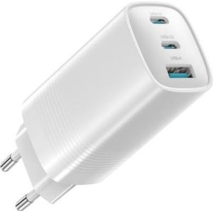 67 W USB C-oplader, 3-poorts GaN Compact PD snellader, 67 watt USB C-voeding voor MacBook Pro/Air, Dell XPS, laptop, iPad Pro, Galaxy S23, Note 20/10+, iPhone 15/14/13/12 Pro Max, Air-Pods, enz