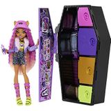 Monster High Pop en Modeset, Clawdeen Wolf met Verkleedkluis en meer dan 19 accessoires, Skulltimate Secrets HKY61