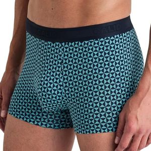 Calida Grafic Cotton boxershorts voor heren, van 100% supima-katoen, met elastische tailleband, bright blue, 52-54