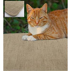 Yute krabmat voor grote en kleine katten, natuurlijk, ter bescherming van je meubels en textiel, slijpt nagels zonder je huis te beschadigen, 50 x 100 cm