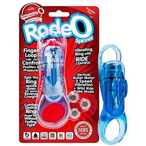 Screaming O spinner blauw Rodeo Cock Ring met Vibro-Bullet en Ride Control