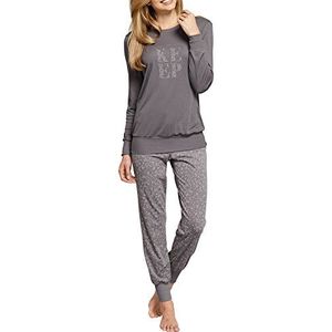 Schiesser Dames Selected Premium Pak Lange Tweedelige pyjama, bruin (Nougat 309), 36