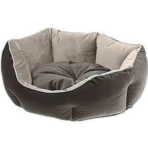 Ferplast Fluwelen hond kat Queen 50 beige grijs, zwart, medium, suède