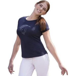 Equi-Theme/Equit'M 963100070 Tete Art Short Sleeve T-shirt, navy, eenheidsmaat