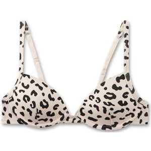 Sanetta Meisjes-Soft Cup BH beige Leo | Comfortabele en aangename beha zonder beugel voor meisjes van katoenmix. Ondergoed voor meisjes, beige, 65AA