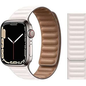 FOUUAAO Compatibel met Apple Watch Bandje Ultra Leer 45mm 44mm 40mm 41mm 49mm, horlogeband leer Magnetische Sluiting Vervangende Armband voor iWatch Band SE Series 8/7/6/5/4/3/2/1