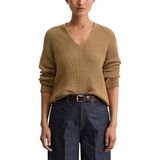 Marc O'Polo - Trui - Donkerbeige - V-hals - Lange Mouw