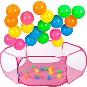 MalPlay Ballenbad voor kinderen, 115 x 95 x 37 cm, 20 ballen, ballenbad, tent met speelboog voor baby's, educatief speelgoed voor jongens en meisjes, peuters vanaf 6 maanden