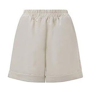 BALOU Dames katoen linnen hoge taille shorts, natuurlijk, UK 14, natuurlijk, 40