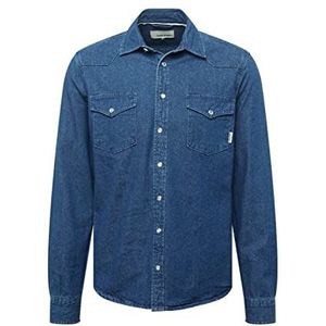 Blend Heren Shirt-PP Noos Hemd, 200292_Denim Dark Blue, S