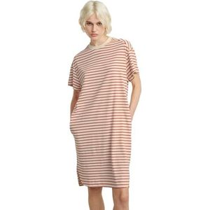 Jurk - Gestreept - Katoen - Kwartmouw - Normale Pasvorm