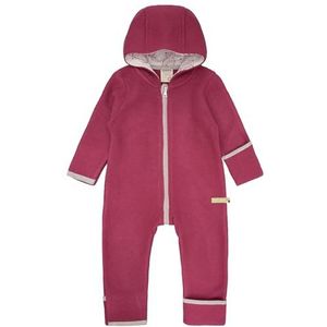 loud + proud Biologische wollen fleece overall, GOTS-gecertificeerd, rood, 50/56 cm