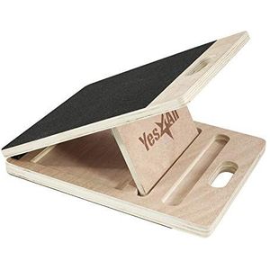 Yes4All Verstelbare houten schuine plank/kuithellingsplank - rekplank - hellingsplank, wigplank met antislip oppervlak, opvouwbaar en draagbaar en slim ontwerp