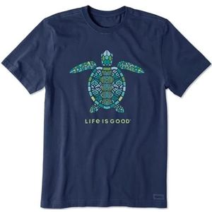 Life is Good Men's Mandala Turtle Short Sleeve Crusher-LITE Tee (X-Large, Darkest Blue)