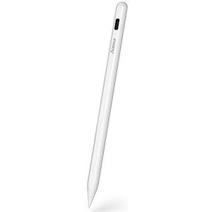 Hama Pen voor iPad (styluspen, actief, voor Apple iPads, oplaadbaar, voor capacitief touchscreen, ondersteunt iPad Scribble-functie, iPad compatibele pen, touchpen) wit