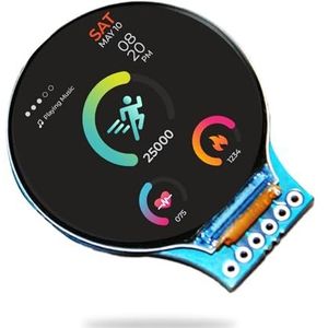 RoundyPi - Compact 1,3 inch rond LCD-scherm gebaseerd op RP2040 Microcontroller 240 × 240 Resolutie Display met GC9A01 Driver en SPI Interface