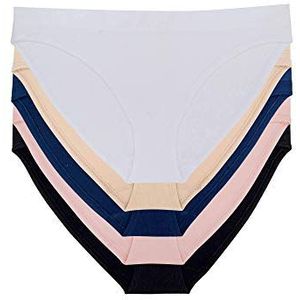 Dorina Verpakking met vijf naadloze Rosanne slips voor dames, Veelkleurig (Zwart/Roze/Blauw/Nude/Wit Z69), S