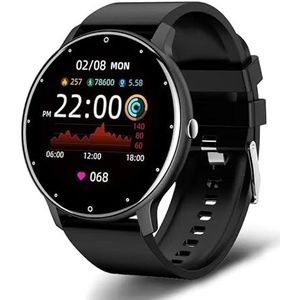 Smartwatch volledig scherm Sport Fitness Horloge IP67 waterdicht horloge zwart voor IOS Android telefoon -Z2(Kleur: Zwart)