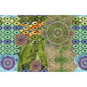 Vilber Bohemian Mandala tapijt, vinyl, meerkleurig, 100 x 153 x 0,2 cm