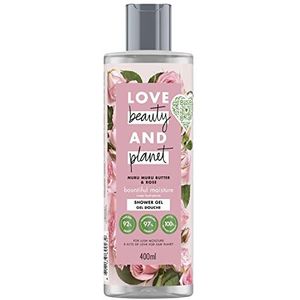 Love Beauty and Planet Muru Muru Butter & Rose Bountiful Moisture Showergel, hydrateert en verwent de droge huid - 400 ml