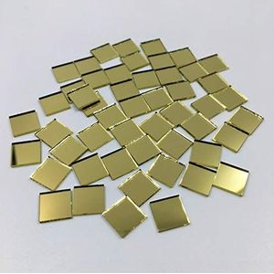 3/8 ""Vierkante Spiegel Mozaïek Tegels Goud Gekleurde Ambacht Spiegels 200 Stuks