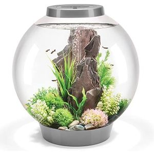 biOrb 72012 CLASSIC 60 LED zilver - decoratieve aquarium complete set met filtersysteem, ledverlichting en keramische kies van duurzaam acrylglas
