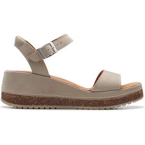 Clarks Kassanda Lily Sandaal voor dames, Steen Nubuck, 35.5 EU