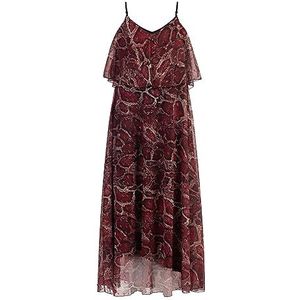 Gaya Dames maxi-jurk met slangenprint jurk, Rood slang., M