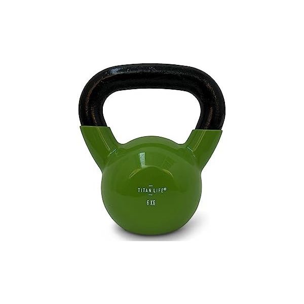 TITAN LIFE Kettlebell 12kg. Red. Cast iron incl. Vinyl