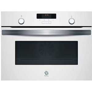 Balay 3CB5151B2 Compacte multifunctionele oven, A, inbouwbaar, 45 cm, 47 l, Aqualisis, Ap. inklapbaar, Control Comfort, elektronisch horloge met start- en stop-programmering, wit glas, 2022