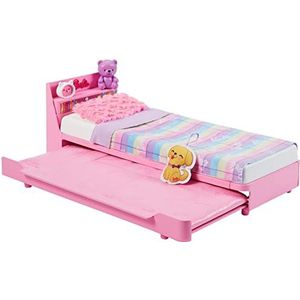 Barbie Meubels, speelgoed en cadeaus voor kleuters, bedtijdspeelset en accessoires, Mijn Eerste Barbie uitschuifbed, pluchen puppy, HMM64