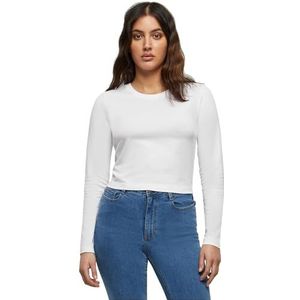 Build Your Brand Dames Longsleeve Dames Short Longsleeve Wit M, wit, M