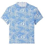 TOM TAILOR T-shirt voor meisjes, 34806 - Wavy Happy Blue Design, 128 cm