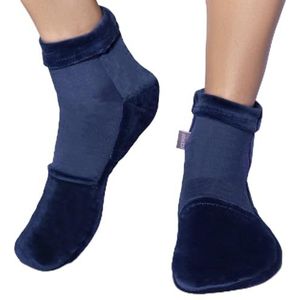 ICEHOF Koelsokken met 4 koelaccu's - zachte stof / 1 paar met koelpads gel koudetherapie voor voeten tenen bij chemotherapie reuma koude sokken chemo - unisex maat M blauw