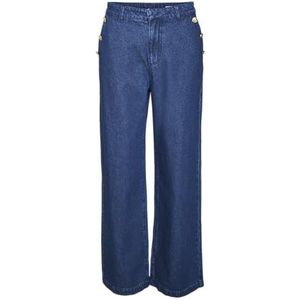 VERO MODA VMMARGOT HR Wide BUT Color Jeans LCS, donkerblauw (dark blue denim), 29W / 32L