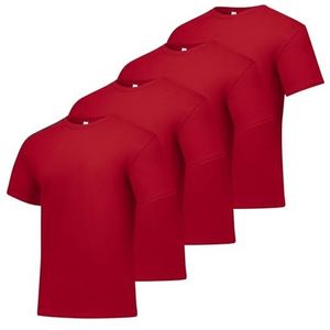 Hanes Men's Short Sleeve Comfort Soft T-Shirt, Deep Red, Large (Pack of 4)