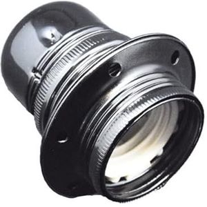 Decoratieve lampfitting, zwart, E27