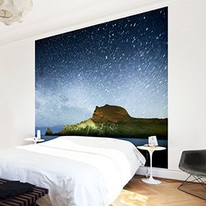 Apalis Vliesbehang sterrenhemel fotobehang vierkant | vliesbehang wandbehang muurschildering foto 3D fotobehang voor slaapkamer woonkamer keuken | grootte: 192x192 cm, blauw, 98037