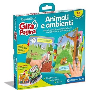 Clementoni Sapientino 16643 Elektronische dieren en omgevingen voor kinderen, compatibel met zijwand, educatief spel voor 2 jaar, luisterboek leren, benadering om te lezen, kleur Italiaans