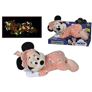 Simba Disney Minnie Mouse Glow-in-the-Dark Liggend - Roze (30 cm)