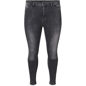 Vero Moda VMLORA Skinny Fit Jeans voor dames, hoge taille, zwart denim, 44