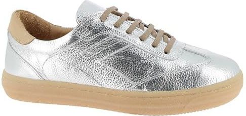 Andrea Conti Dames Low Top Freya Sneakers, zilver camel, 37 EU