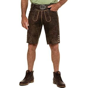 JP 1880 Heren klederdrachtbroek geitenvelours maten shorts, bruin, 56 NL