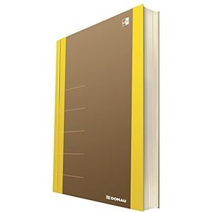 DONAU Life FSC® 1370001FSC-11 Notitieboek/notitieblok vierkant met organizer, 80 pagina's, softcover, geel, voor kantoor, school en thuis, als dagboek, bullet journal, schrijfboek, stijlvol design